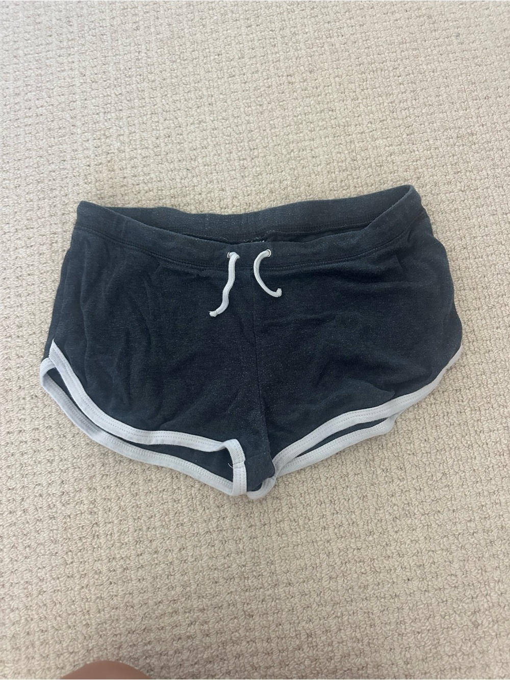 Women's Black Athletic Shorts with White Trim